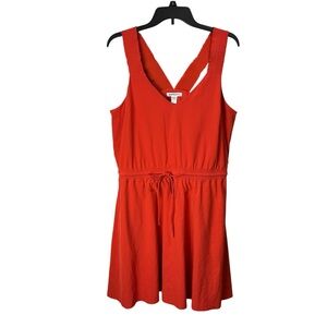 Athleta Savannah Strap Orange Cross-Back Stretch Athleisure Dress Size Large